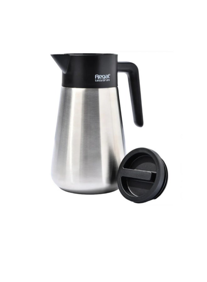 ريجال - إبريق حراري - ترمس من الفولاذ المقاوم للصدأ بمقبض أسود - قارورة حرارية معزولة للمشروبات الساخنة والباردة، تصميم أنيق، 24 ساعة ❄️ 12 ساعة 🌡 - Image 2